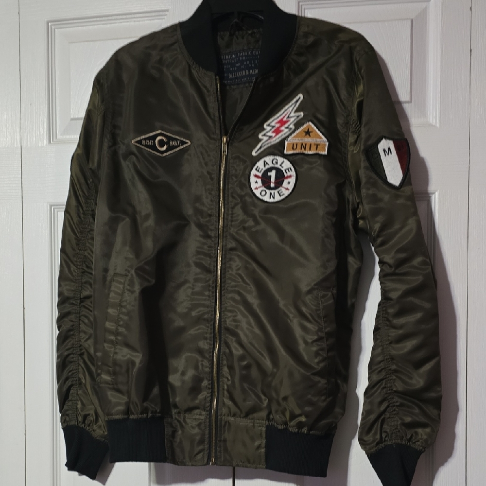 Alpha Industries Dark Green Bomber Jacket with Patches